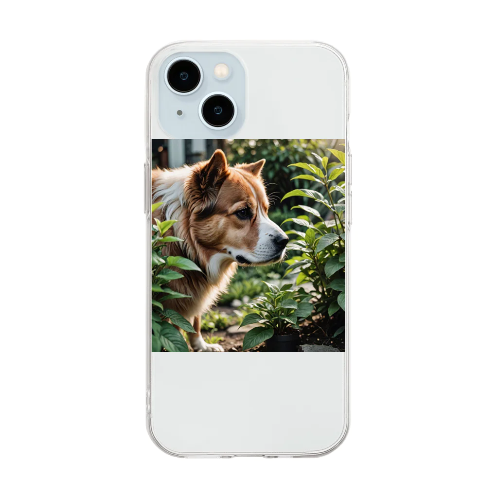 neeeeeeの草と犬 Soft Clear Smartphone Case