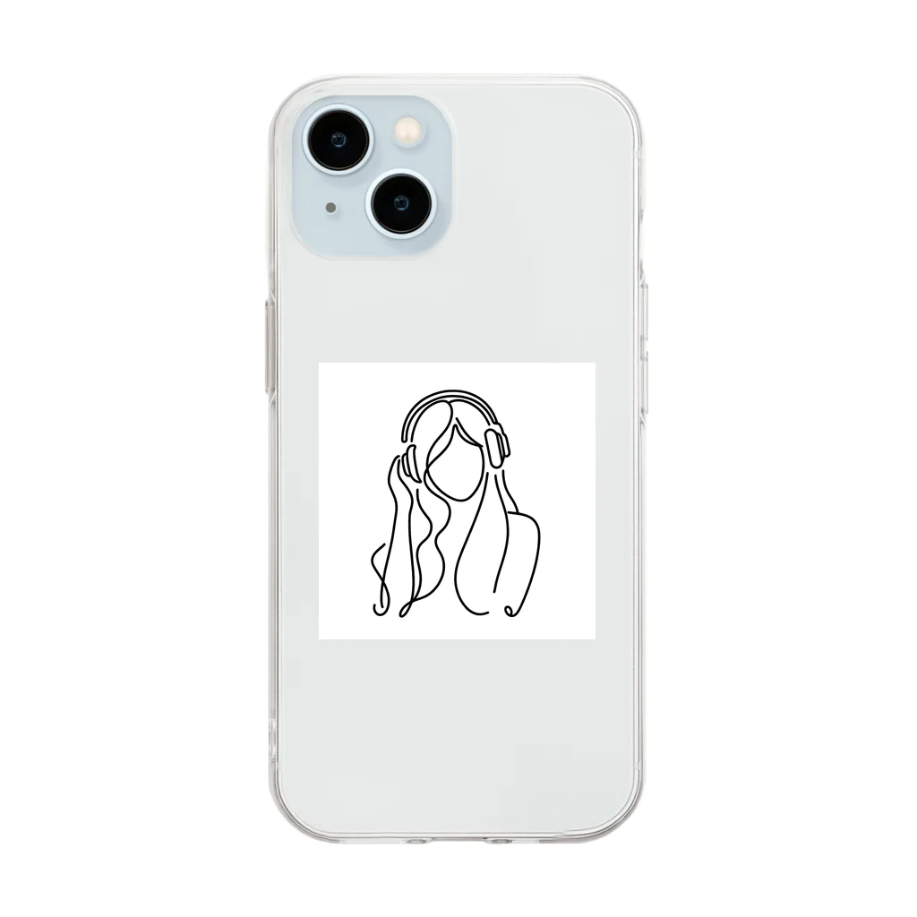 一筆書きアートの一筆書き風アート13 Soft Clear Smartphone Case