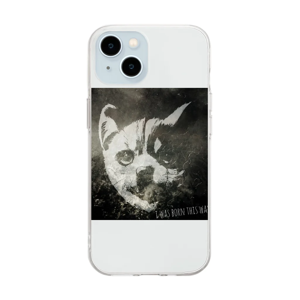 D7C7DC?B1のdog?cat? Soft Clear Smartphone Case