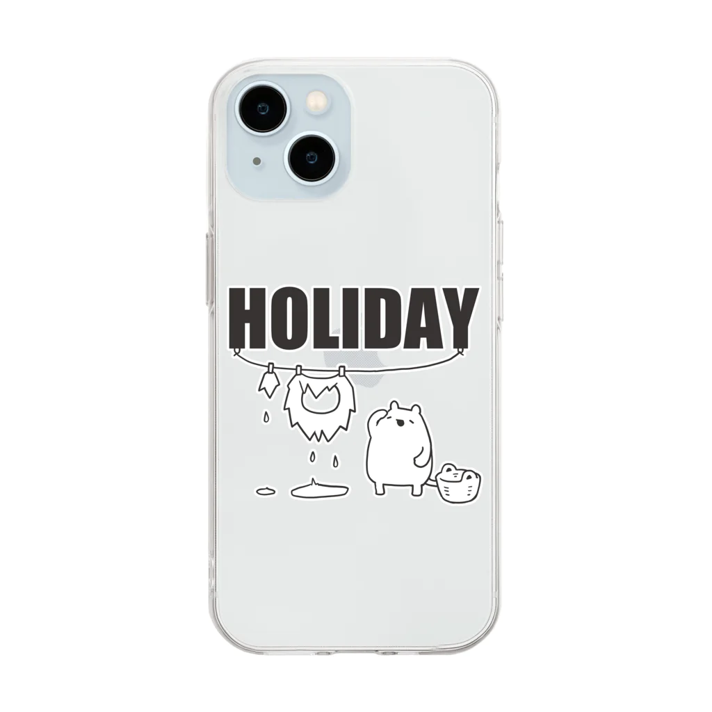 うさやの【HOLIDAY】ライオンさんの休日 Soft Clear Smartphone Case