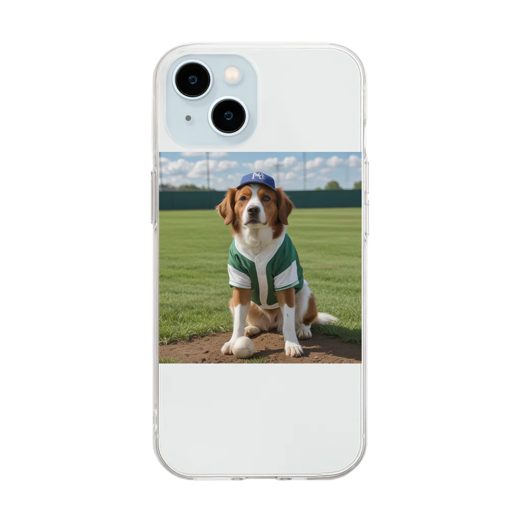 ぽめさくの犬野球 Soft Clear Smartphone Case