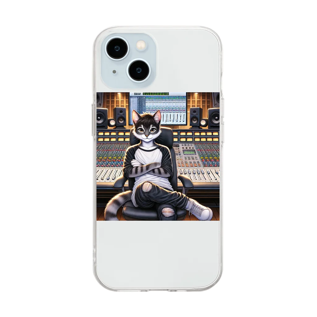 ２５GoodsShopのミキサー猫A Soft Clear Smartphone Case