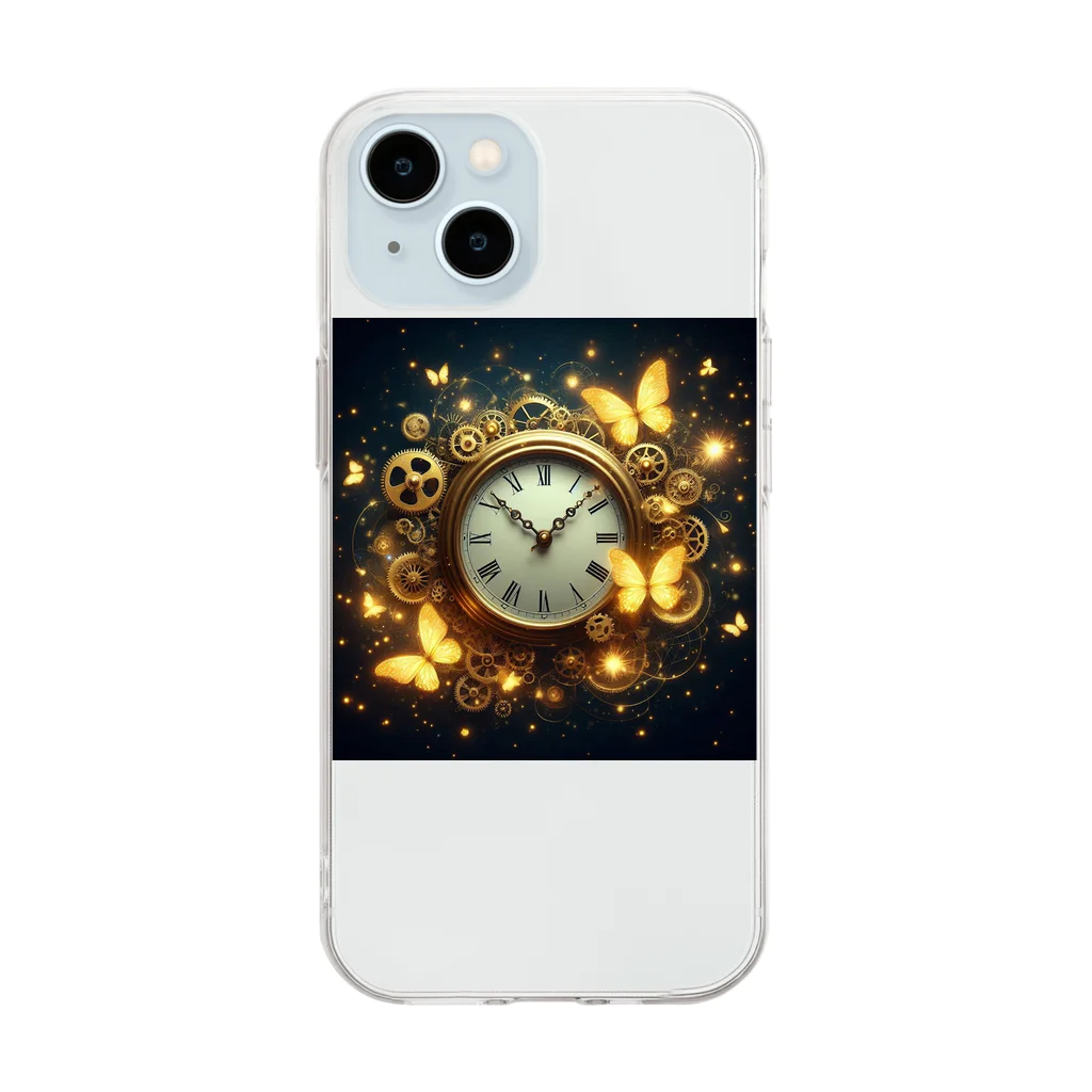 ファーストファンタジーのファンタジー時計 Soft Clear Smartphone Case