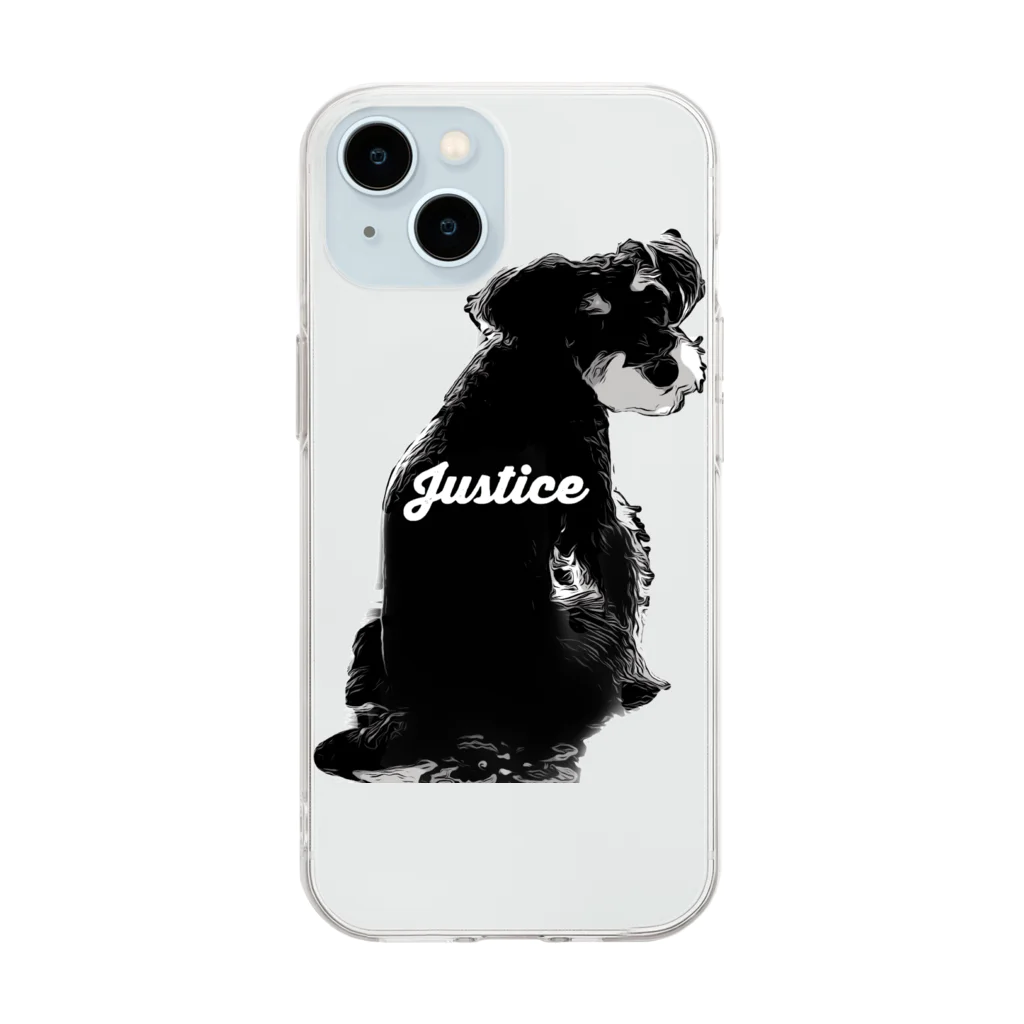 jastice1037の見返り犬ジャスティス Soft Clear Smartphone Case