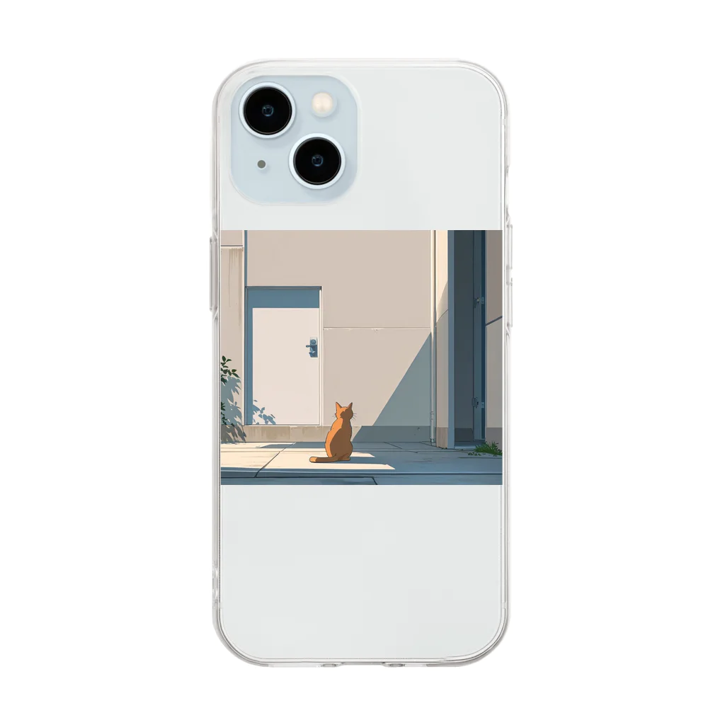 ねこあそびのねこのせなか Soft Clear Smartphone Case