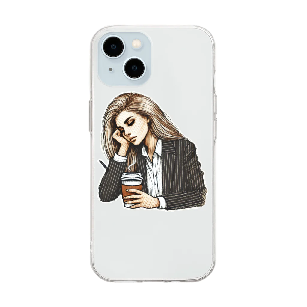 ETOWA_TOWAのDaydreaming Desk Diva Soft Clear Smartphone Case