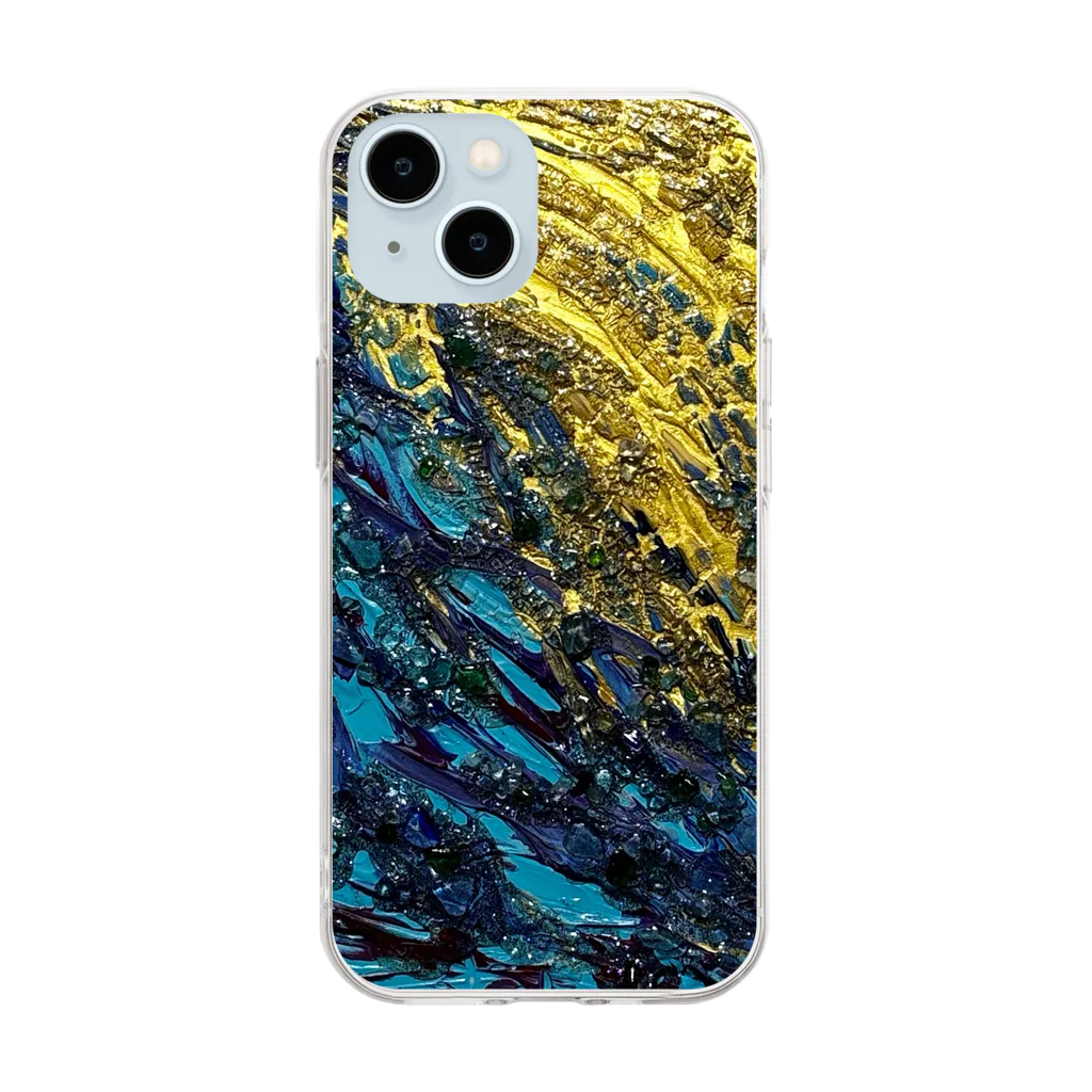 T.A.G テクスチャーアート 立体感 質感 カラフル 色彩 色合い 抽象 アブストラクト パワー エネルギー 波動 絶望 kawaiiのRebellion Soft Clear Smartphone Case