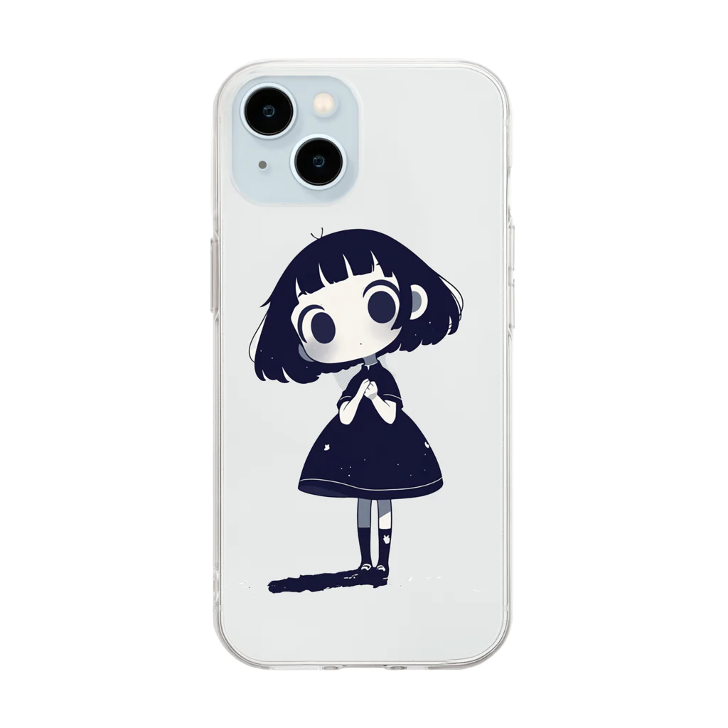 IkeBraveの放念ちゃん『話しかけないで？』（文字無し） Soft Clear Smartphone Case