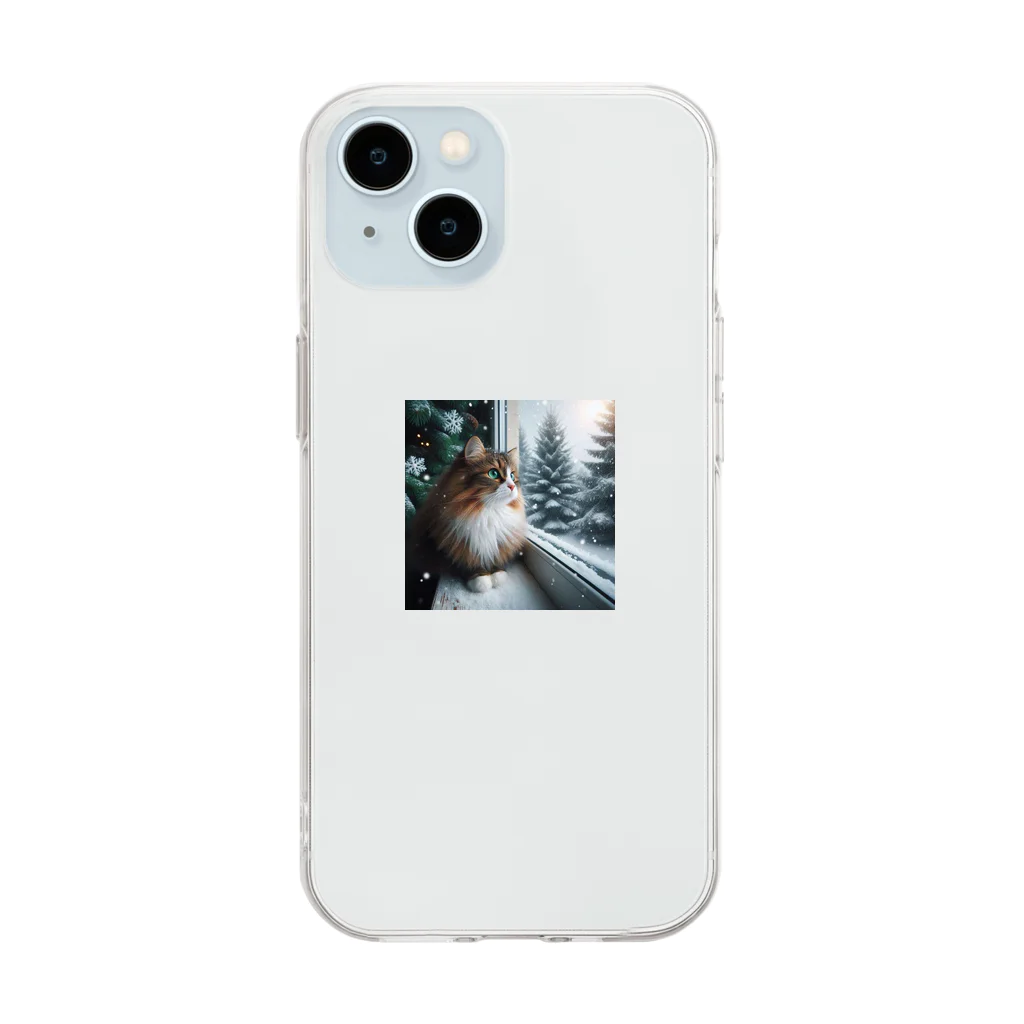 anyu07210831のノルウェージャンフォレストキャット　Tシャツ　クリアファイル　パーカー Soft Clear Smartphone Case