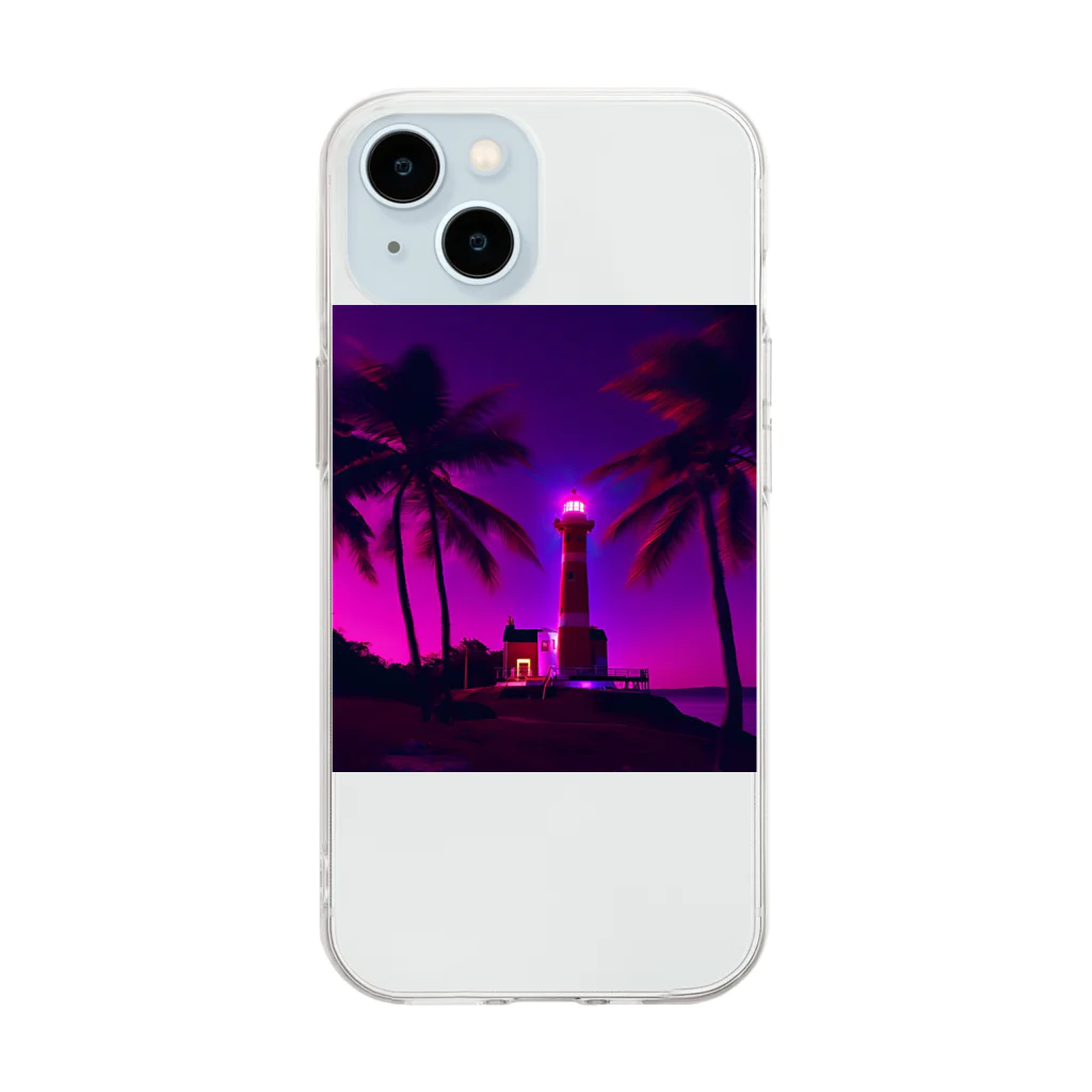 e_a_ru82の灯台ネオンカラー Soft Clear Smartphone Case