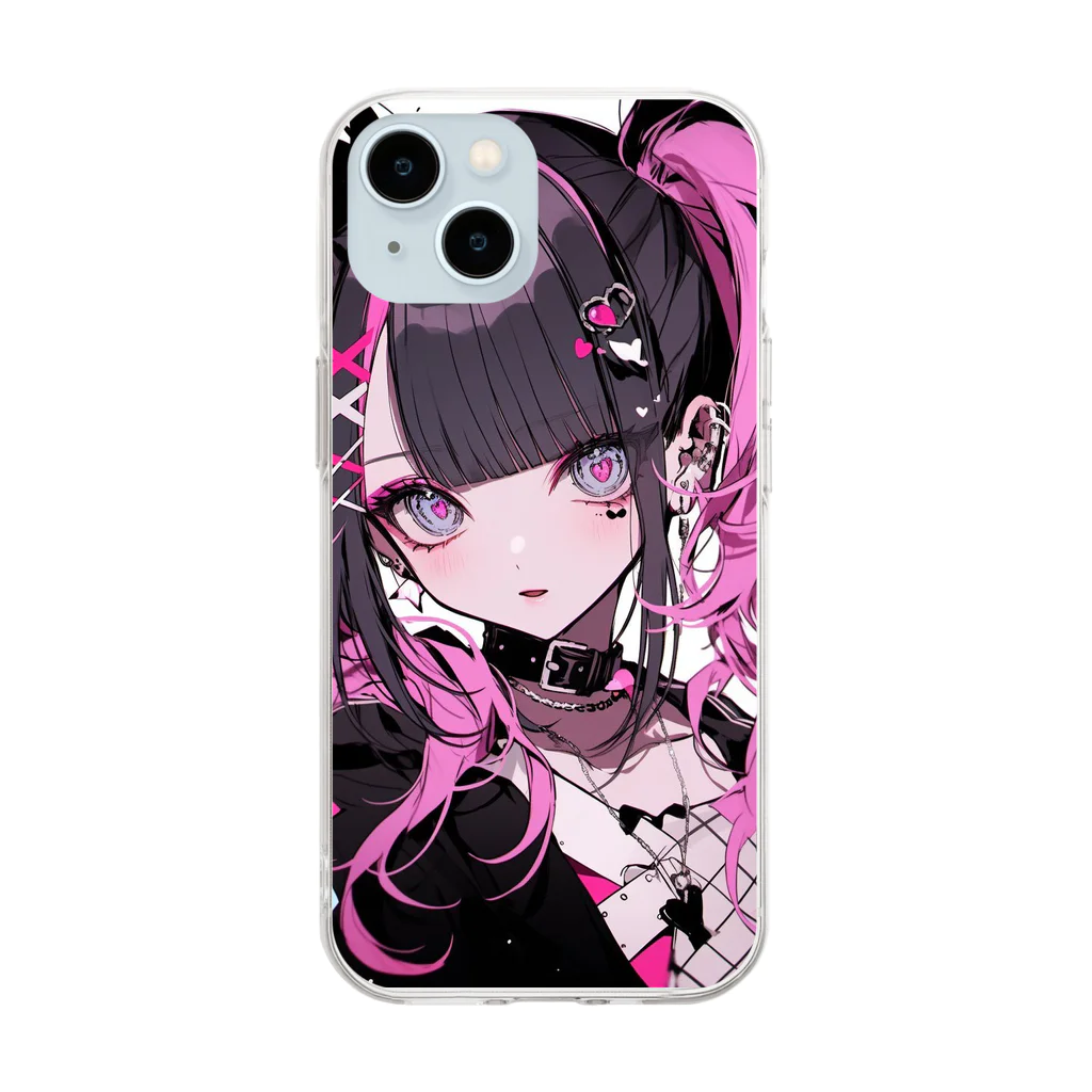 ぴよ♡のピンク髪女の子 Soft Clear Smartphone Case