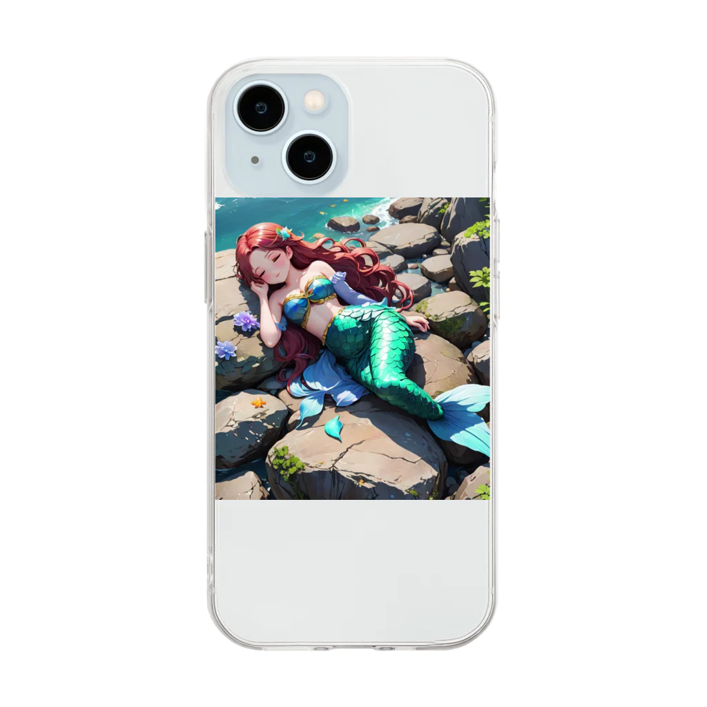 ぴよぴよショップの人魚姫のお昼寝 Soft Clear Smartphone Case