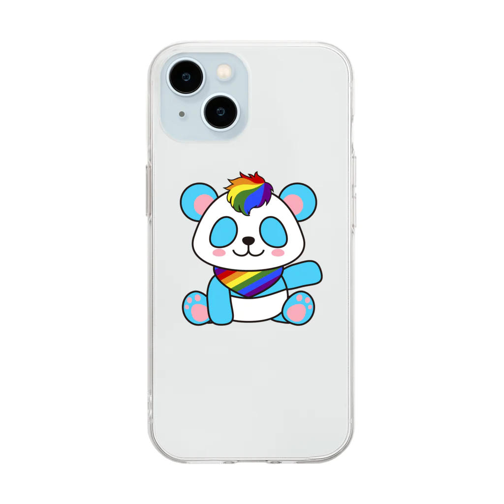 🏳️‍⚧️ 7oofのにじいろパンダ Soft Clear Smartphone Case