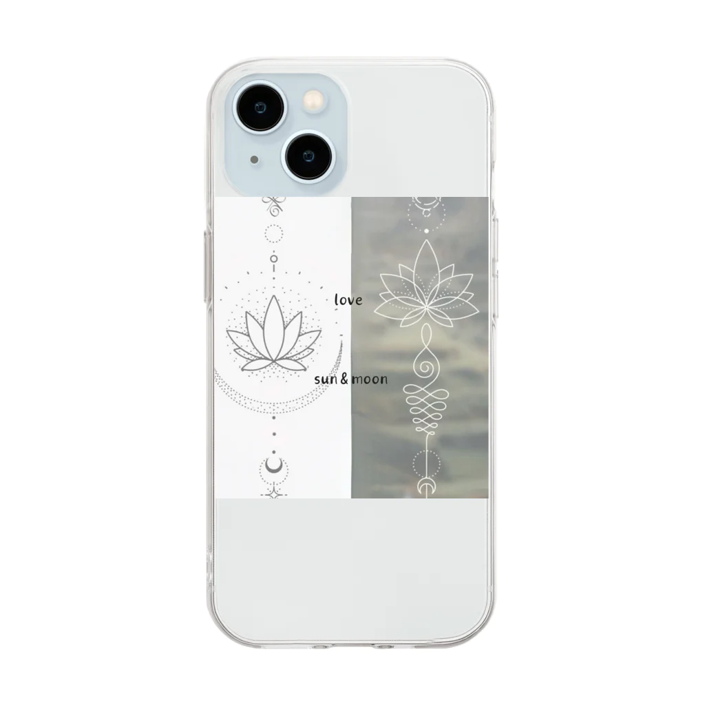 Shop Miwa1 の太陽と月◎●○love Soft Clear Smartphone Case