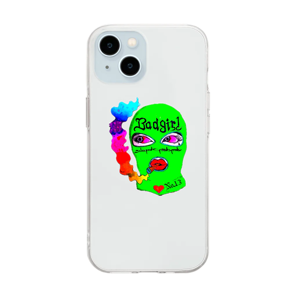 Iii Ponchiのbad girl Soft Clear Smartphone Case