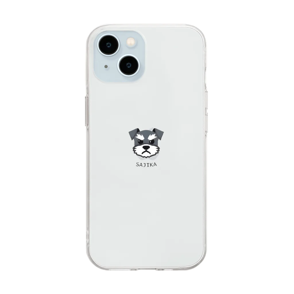 SAJIKAのSAJIKA　ミニチュアシュナウザー　Angry　Ver Soft Clear Smartphone Case