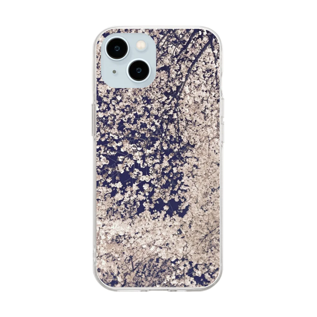 salu615の桜咲く Soft Clear Smartphone Case