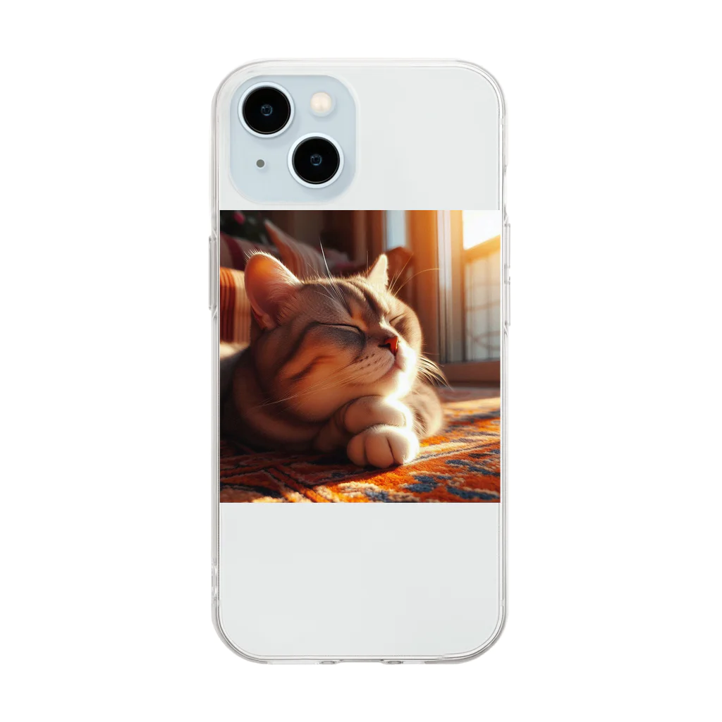 sarudoの猫キュート猫 Soft Clear Smartphone Case