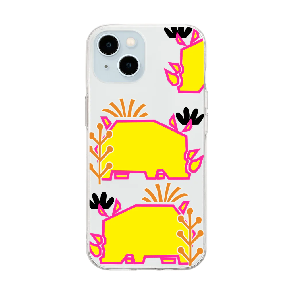 tanpopousagiのサイのpyaara Soft Clear Smartphone Case