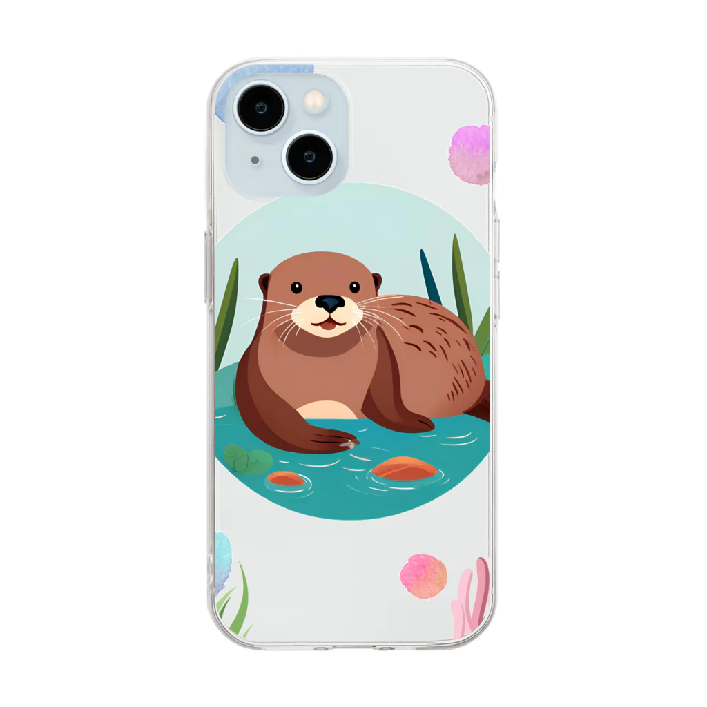 はちみつあめのカワウソ君 Soft Clear Smartphone Case