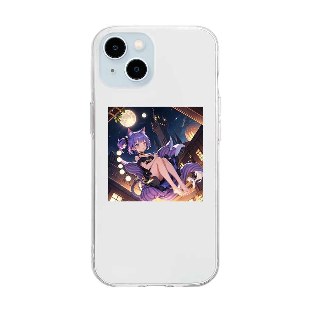 ねむねこのお店の猫耳少女 Soft Clear Smartphone Case