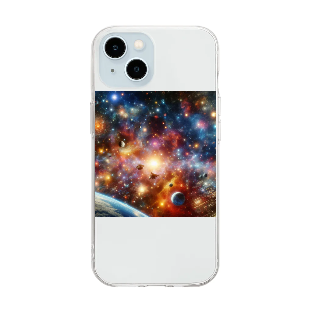 何でもありデザインの広大な宇宙 Soft Clear Smartphone Case