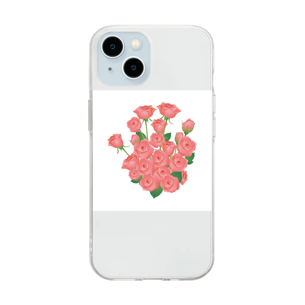 みさとの薔薇の花束 Soft Clear Smartphone Case