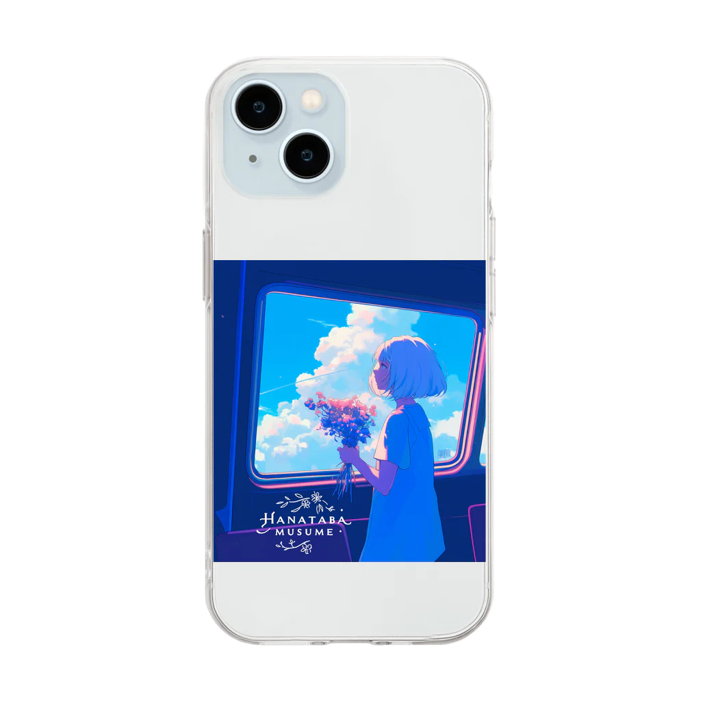 花束娘のA Girl and Flowers on the Journey Soft Clear Smartphone Case