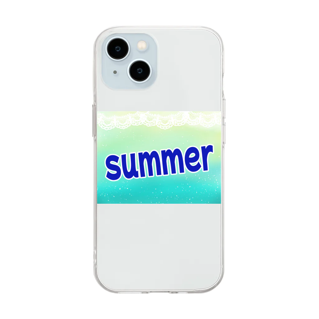 atelier_lapislazuliの夏メロンソーダ Soft Clear Smartphone Case