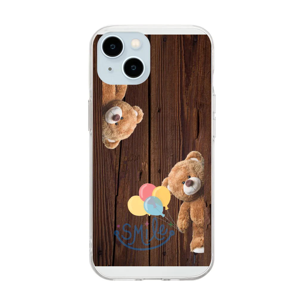 step by stepのクマ🐻　スマホケース Soft Clear Smartphone Case