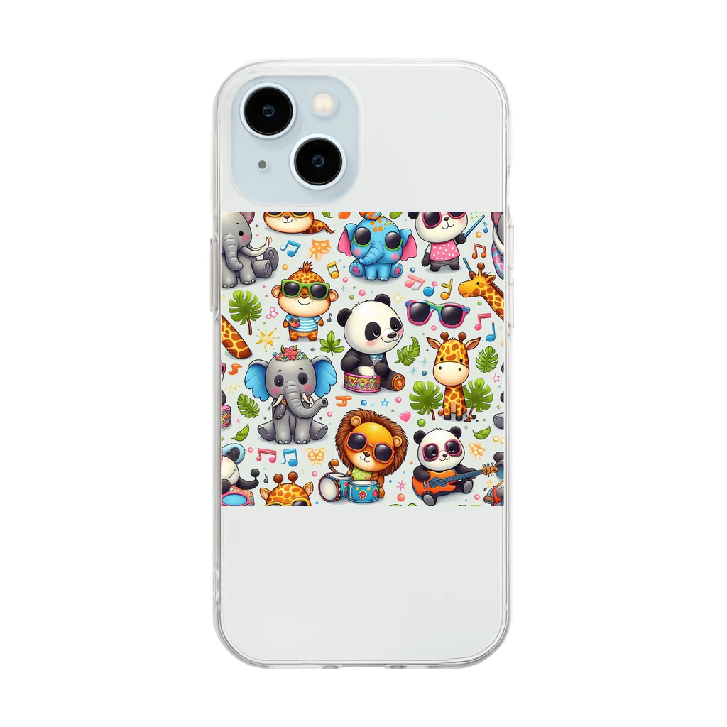 miho0807の可愛い動物 Soft Clear Smartphone Case