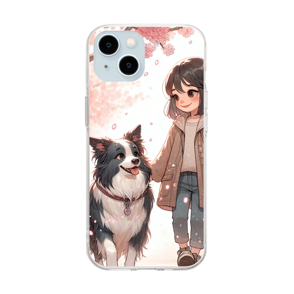 犬との日常物語 -All for Dogs Designed-の犬と冒険4 Soft Clear Smartphone Case