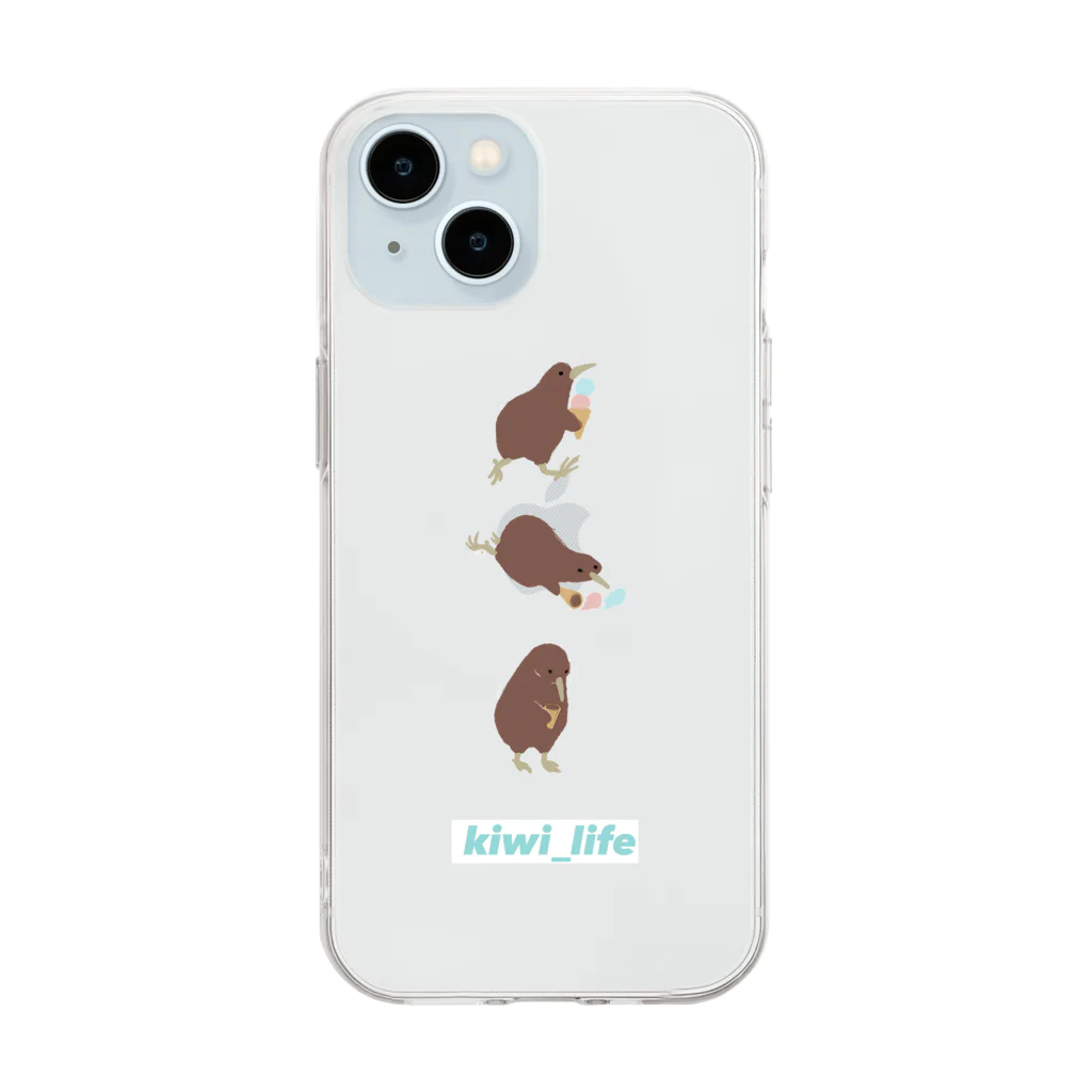 ningen_lifeのkiwi_life（アイス）/スマホケース Soft Clear Smartphone Case