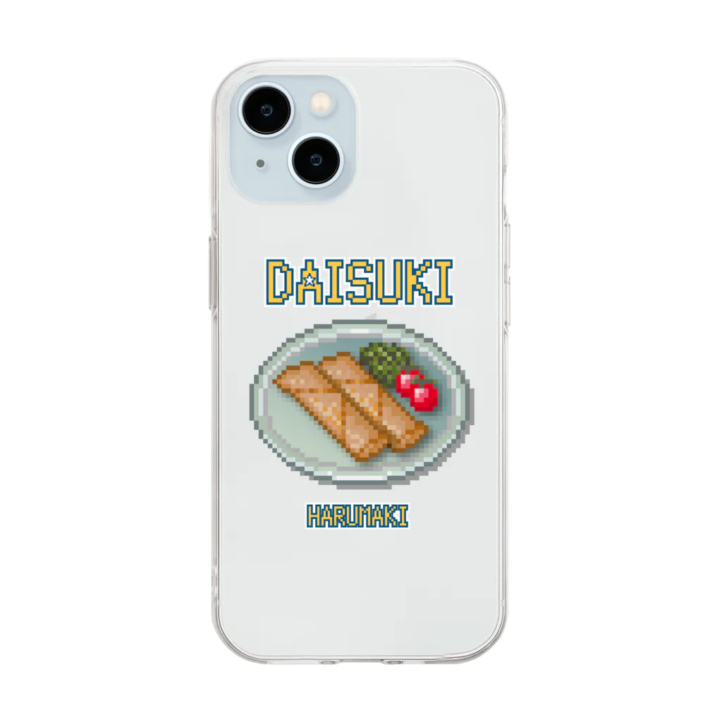 猫と釣り人のハルマキ(ドット絵) Soft Clear Smartphone Case