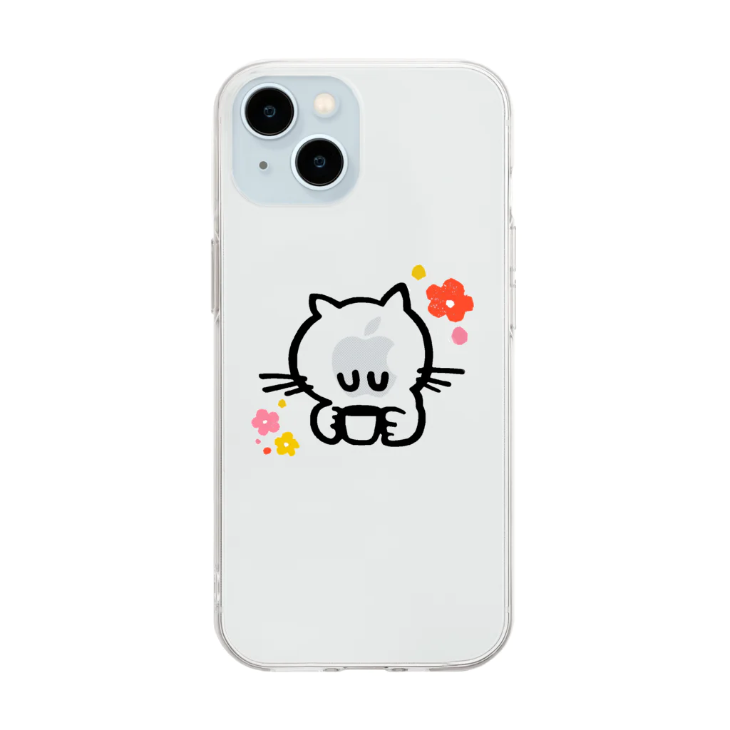 sakuriのsakuriのﾈｺﾁｬﾝとお花🐱 Soft Clear Smartphone Case