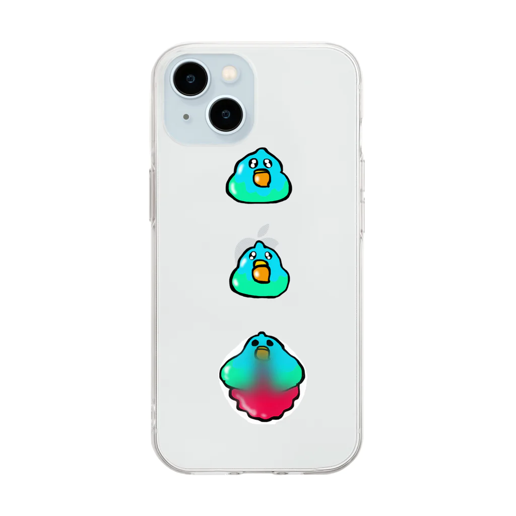 あやしいおばさん くろまめさんのウィンコグミ Soft Clear Smartphone Case