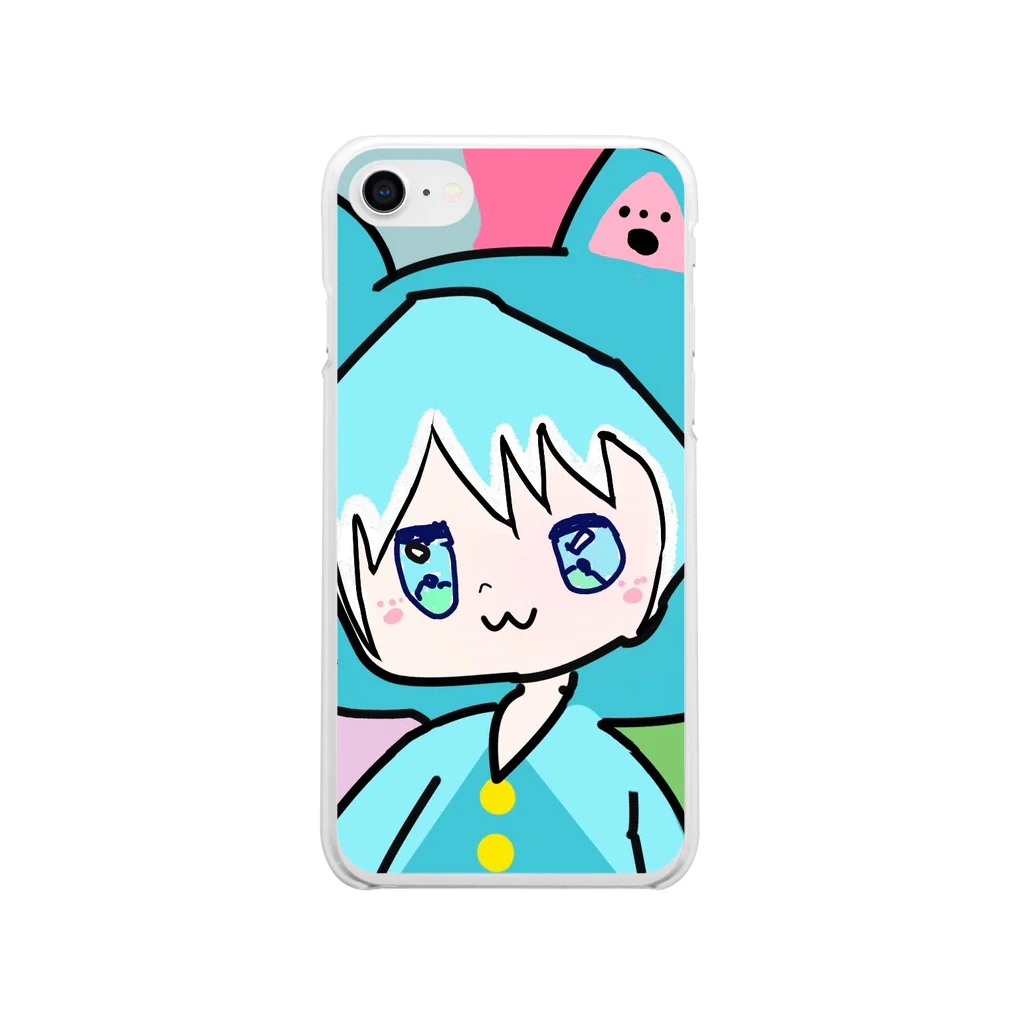 SNEAKER GIRLのCat girl Soft Clear Smartphone Case