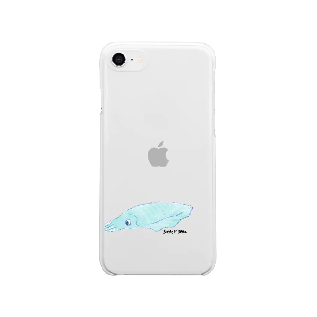 物語のあるスマホケース「ケースガーデン」のイカ　iPhoneケース 魚 海 Soft Clear Smartphone Case