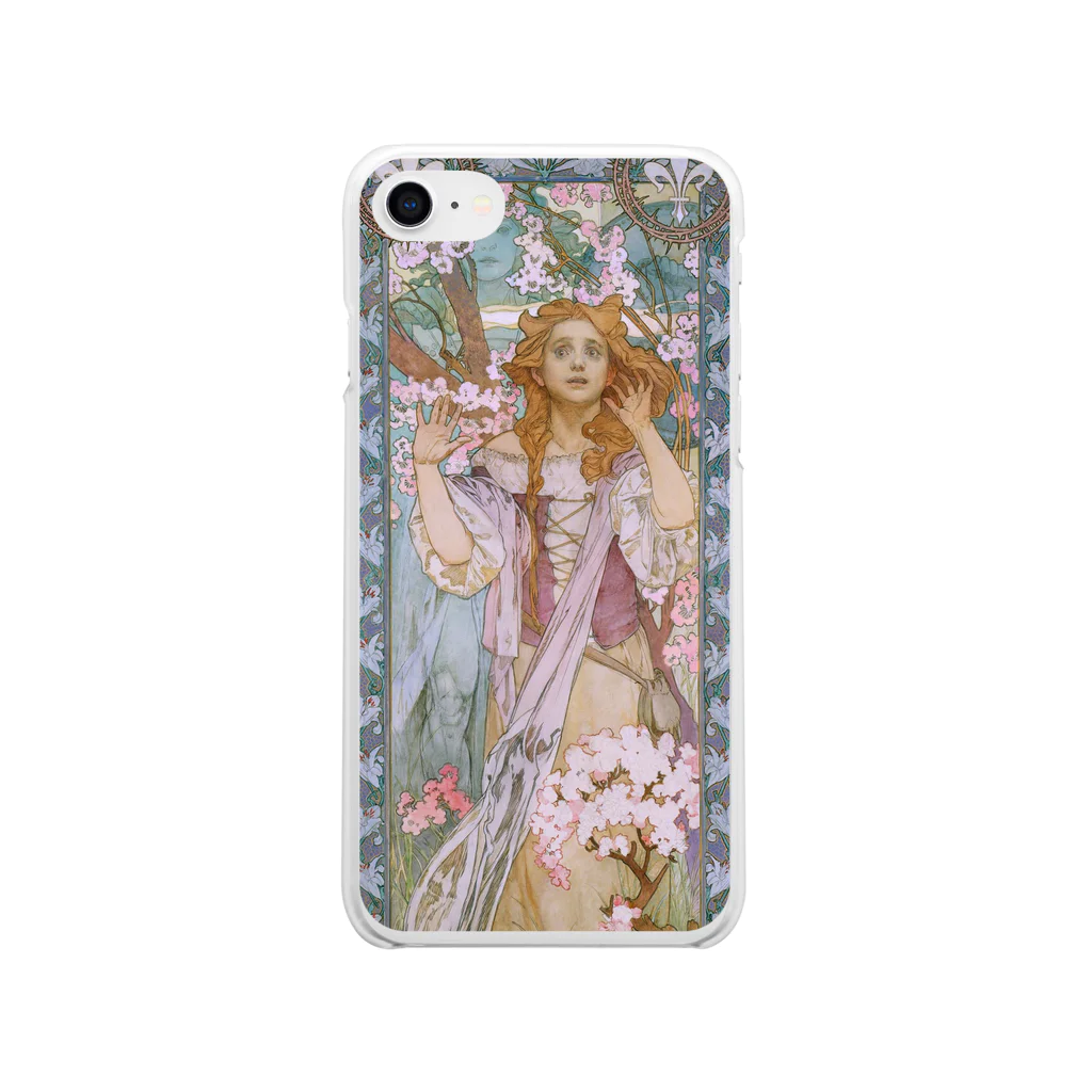 SONOTENI-ARTの014-008　アルフォンス・ミュシャ　『Jeanne d'Arc』　クリア　スマホケース　iPhone SE(2,3)/8/7/6s/6専用デザイン　CC1 Soft Clear Smartphone Case