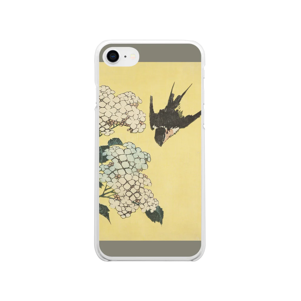 SONOTENI-ARTの003-009　葛飾北斎　『紫陽花に燕』　クリア　スマホケース　iPhone SE(2,3)/8/7/6s/6専用デザイン　CC1 Soft Clear Smartphone Case