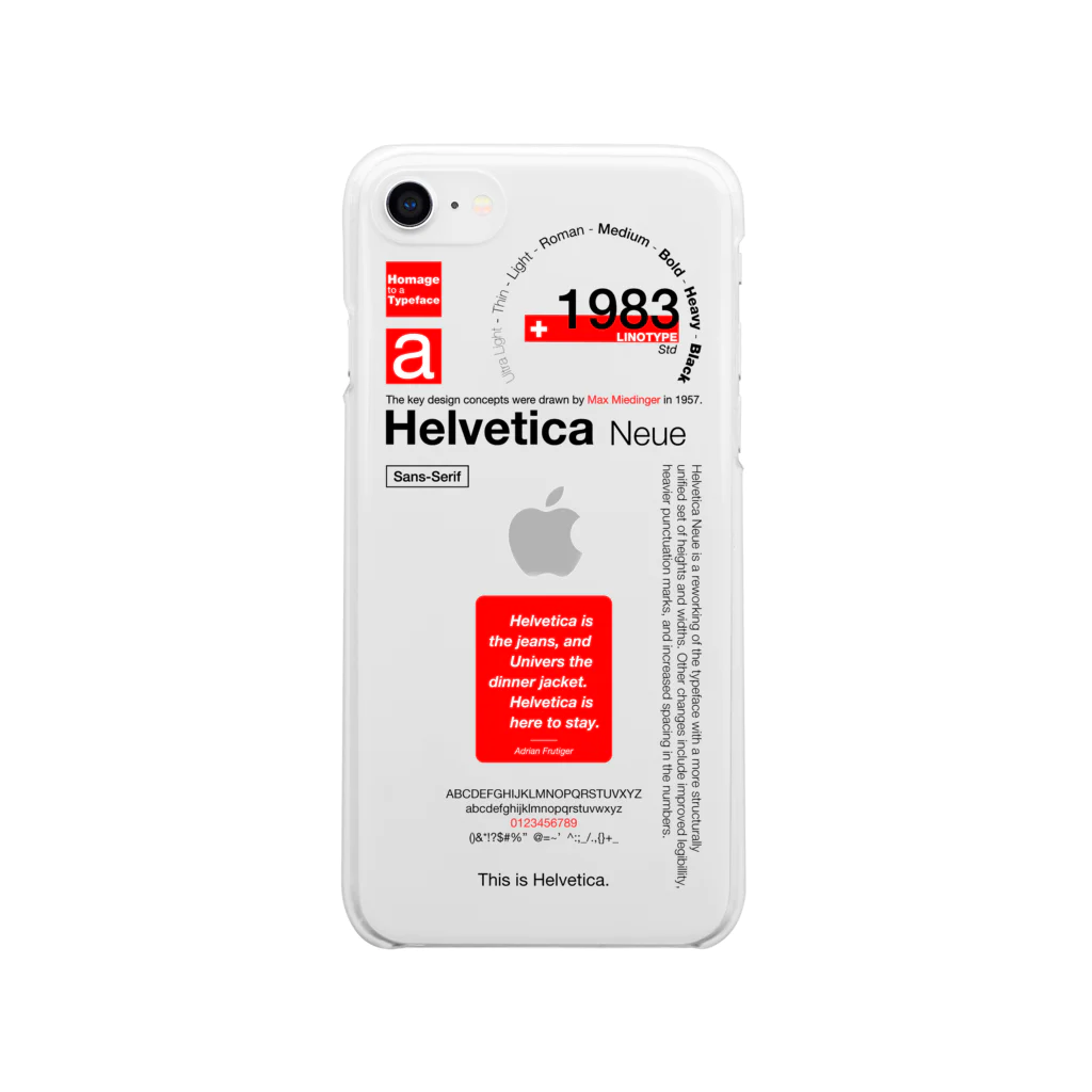 No.30_DesignWorks typographyのHelvetica Neue LT Std - Typography Design - Re ソフトクリアスマホケース