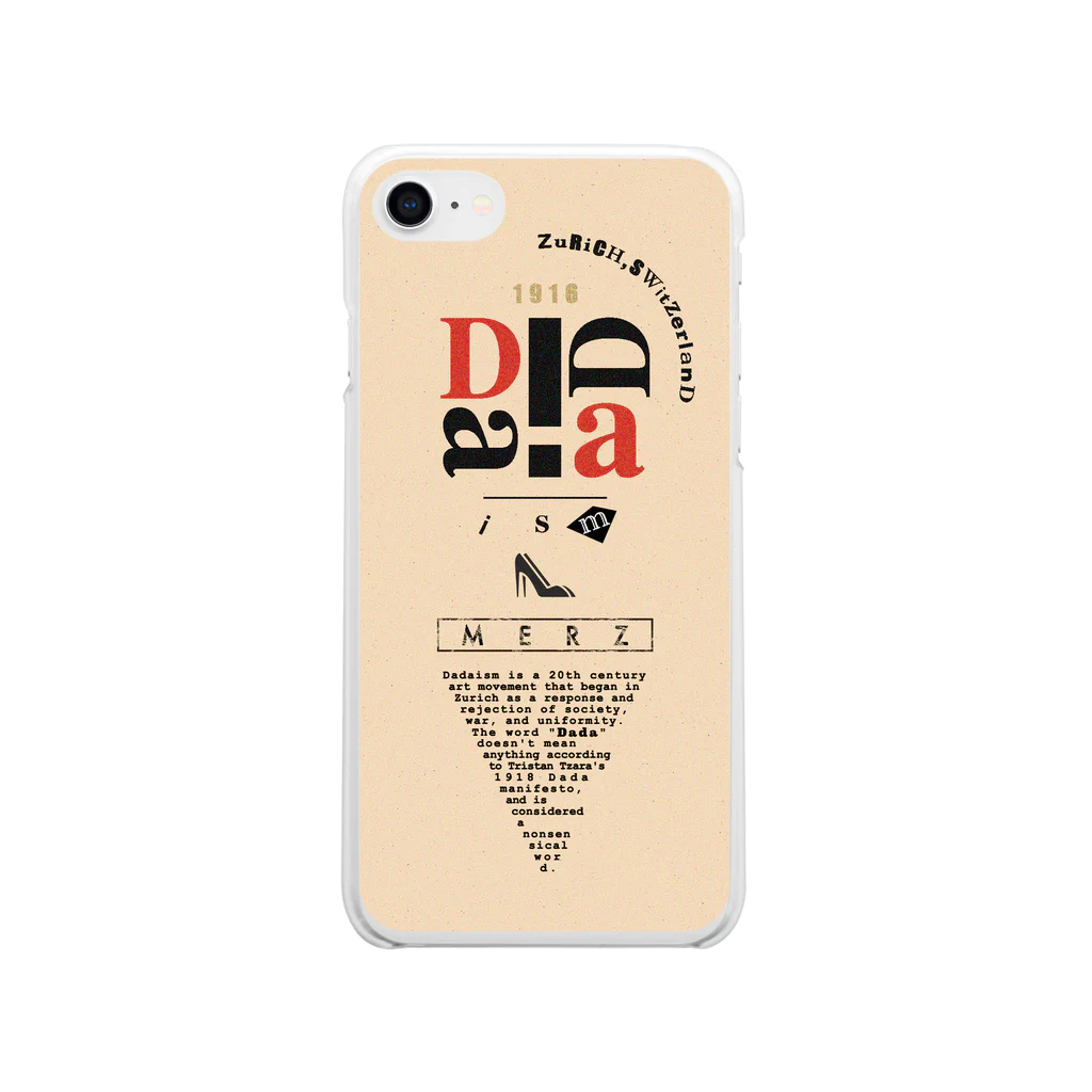 No.30_DesignWorks typographyのDadaism art Typography Design Soft Clear Smartphone Case