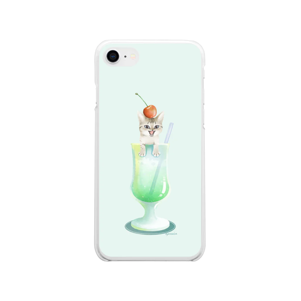 nyansuke_roomの猫フロート Soft Clear Smartphone Case