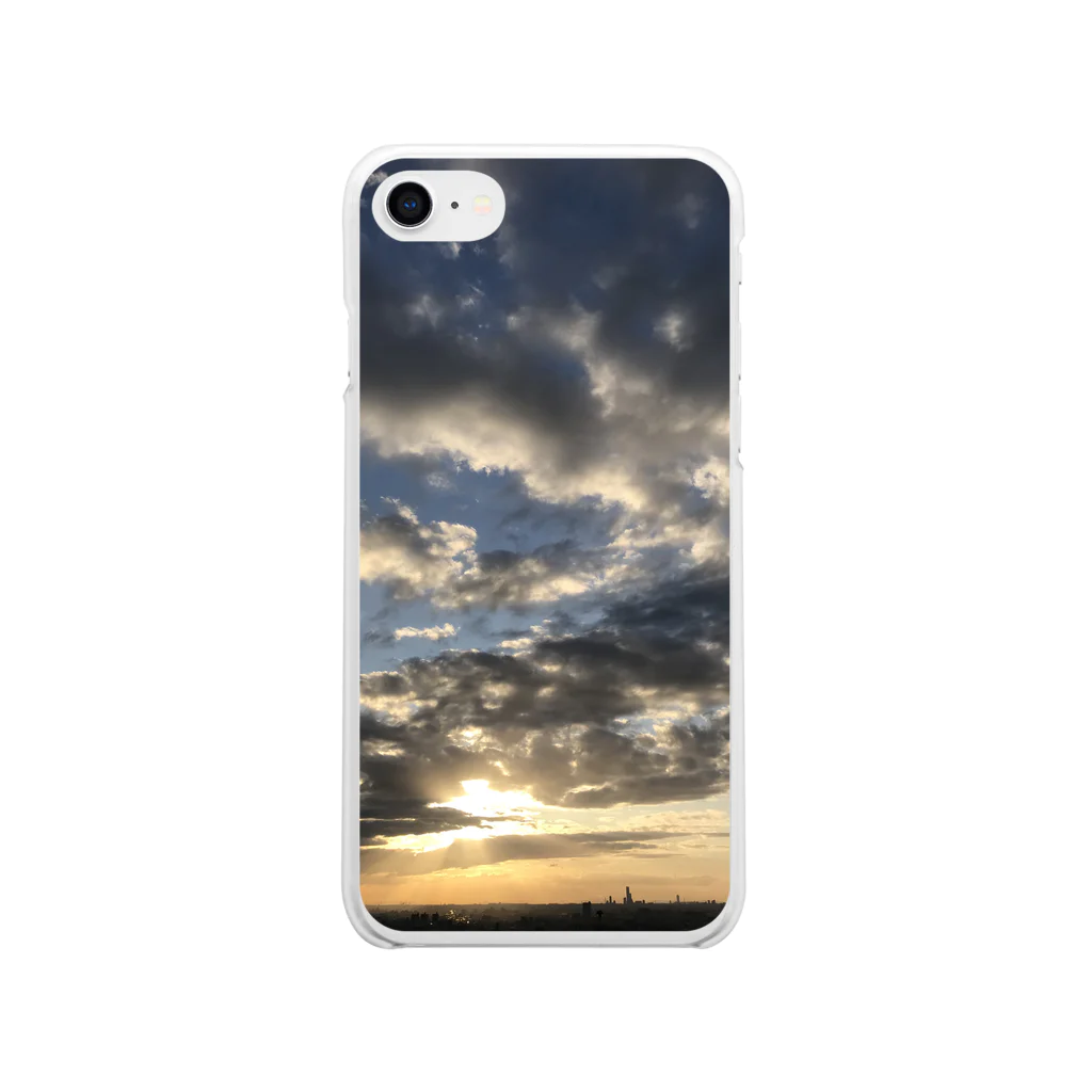 そらいろもようのある霜月の夕暮れ Soft Clear Smartphone Case