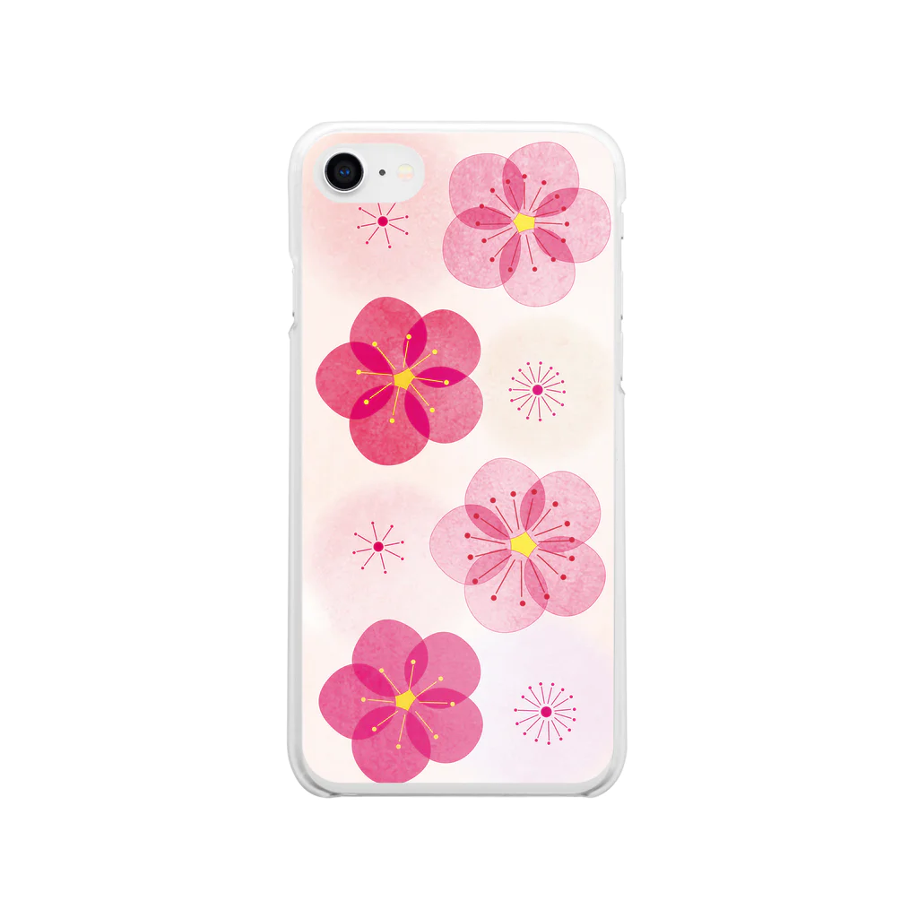 yasuha1108の紅梅が咲くピンクのクリアスマートフォンケース【Iphone7、8】 Soft Clear Smartphone Case