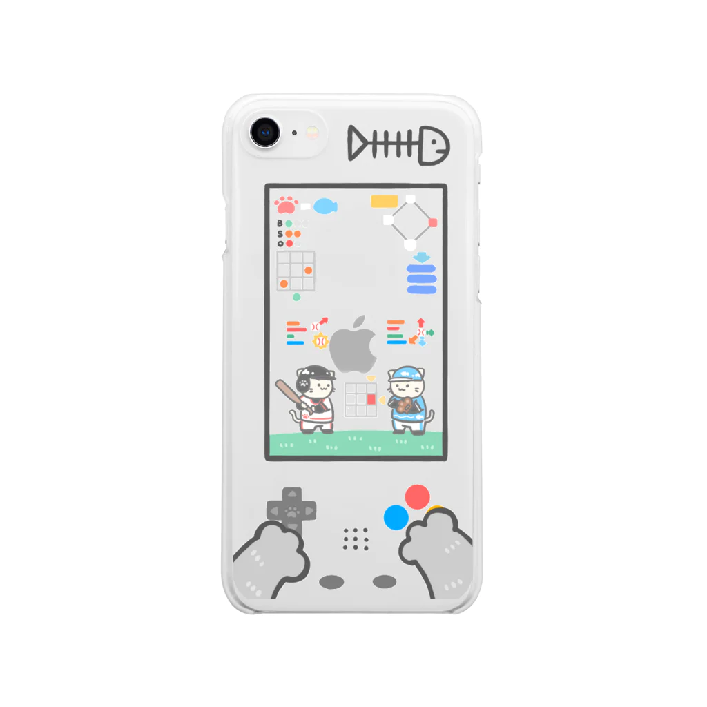 おからねこの『ニャンダフルプロ野球』スマホ版 Soft Clear Smartphone Case