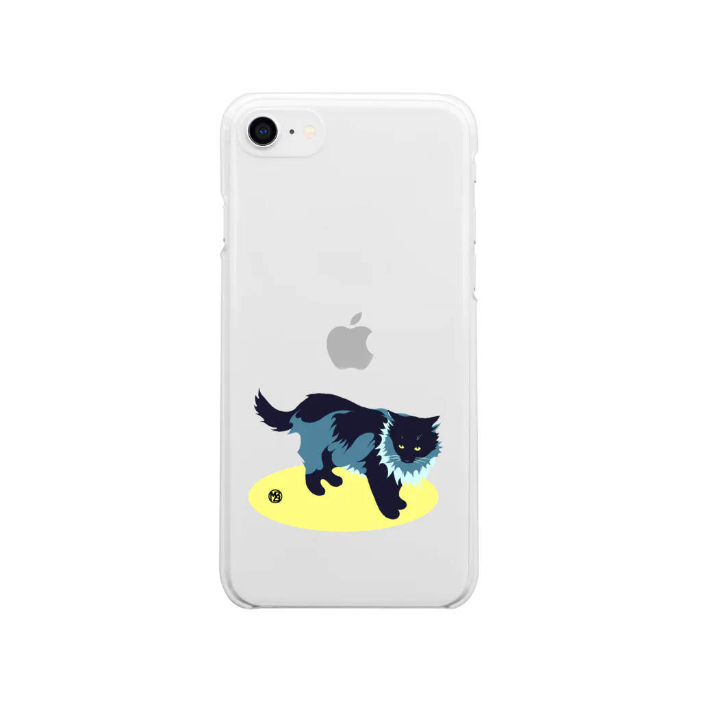 無真獣73号のたてがみのある猫 Soft Clear Smartphone Case