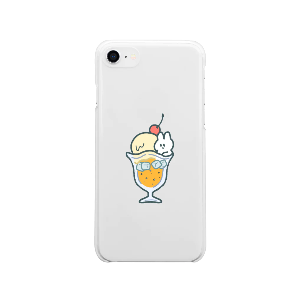dashimakiのクリームソーダうさちゃん （オレンジ） Soft Clear Smartphone Case