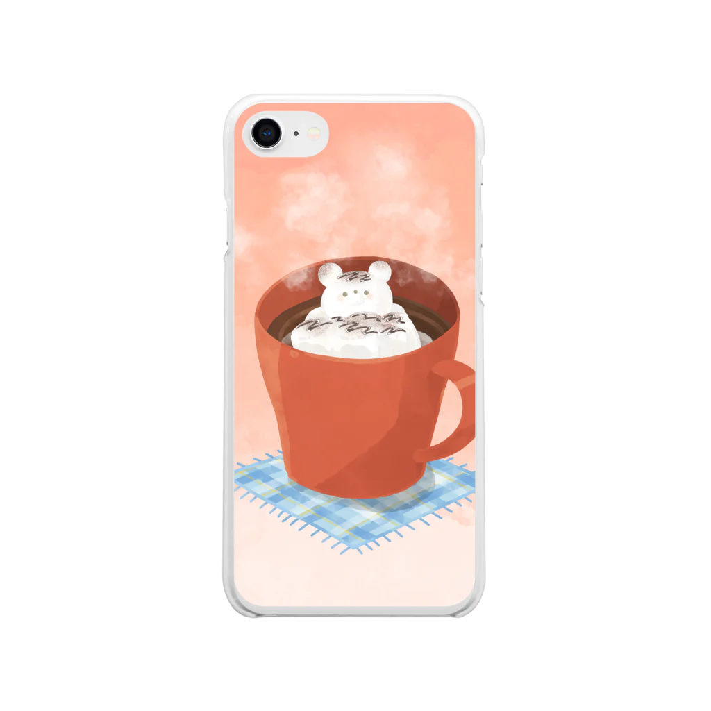 みょーのくましゅまろのホットチョコレート Soft Clear Smartphone Case