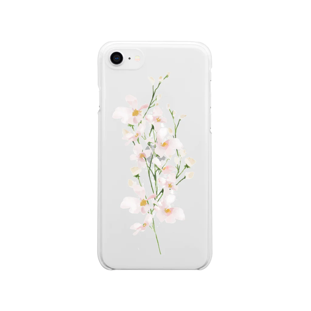 hugのフラワーiPhoneケース-White Soft Clear Smartphone Case